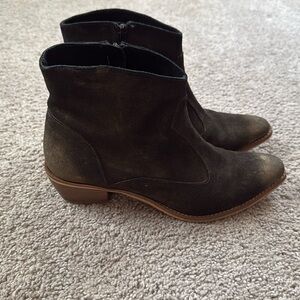 Dina True distressed cowboy booties.